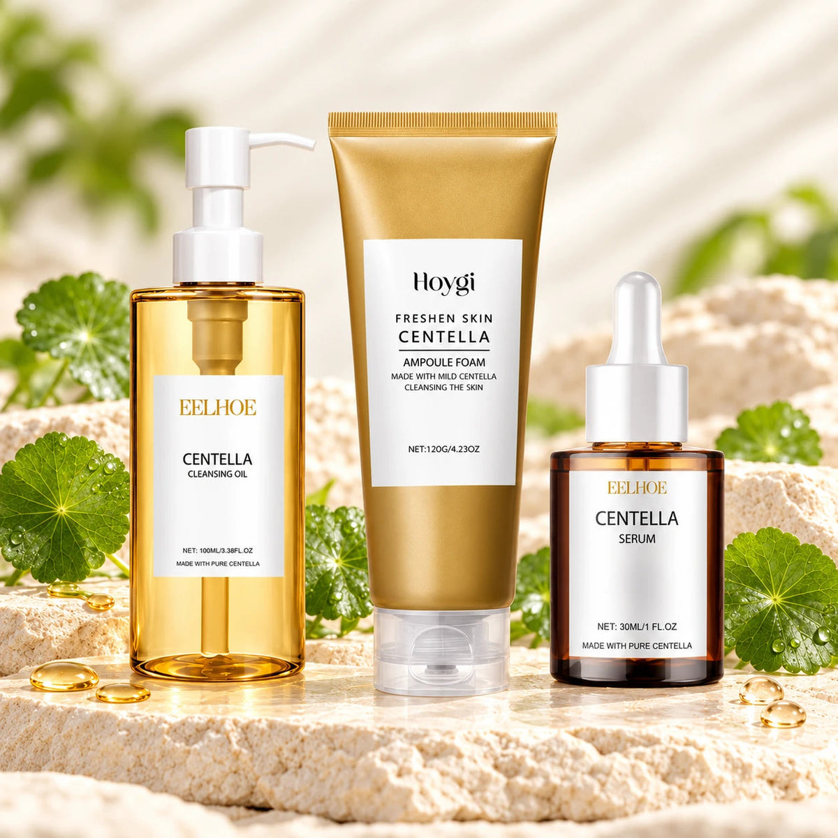 The Centella Trio – Cleansing Oil, Ampoule Foam & Serum